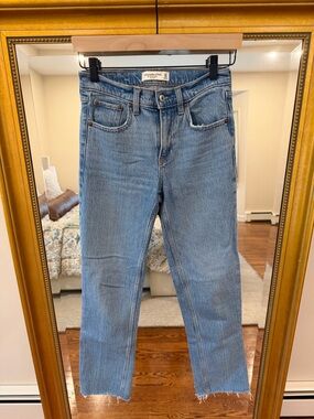 Abercrombie & Fitch Light Blue Mid-Rise Straight Jeans